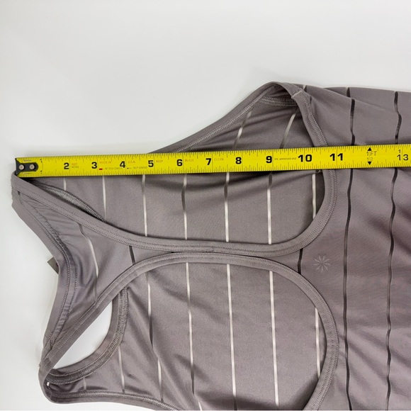 Athleta Gray Sheer Stripe Muscle Tank Athletic Work Out Tank Size XXS - Picture 14 of 16